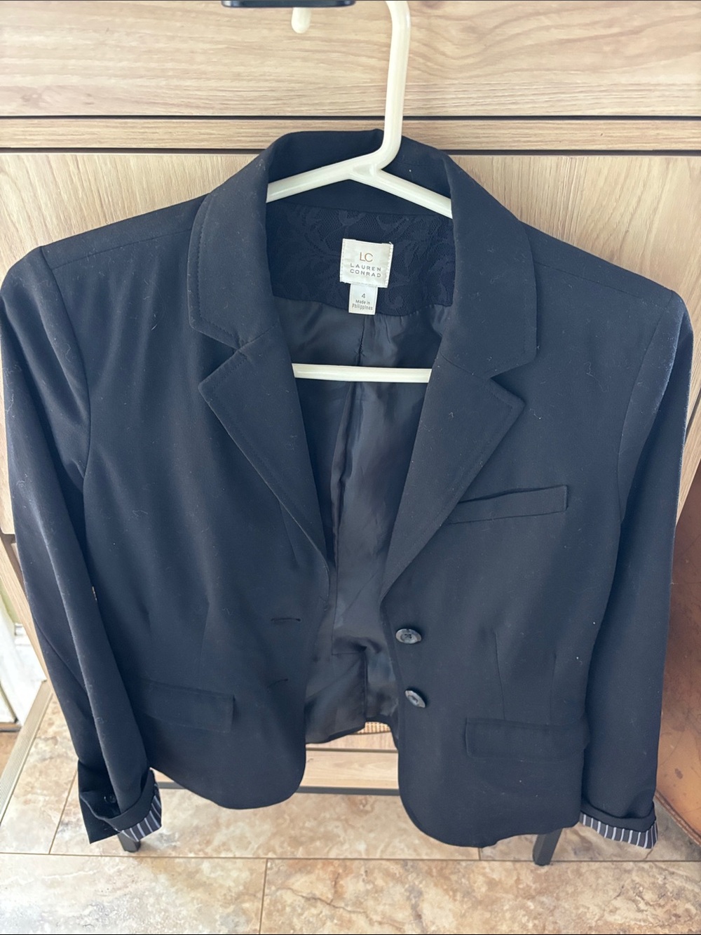 LC Lauren Conrad Black Women's Tailored Blazer